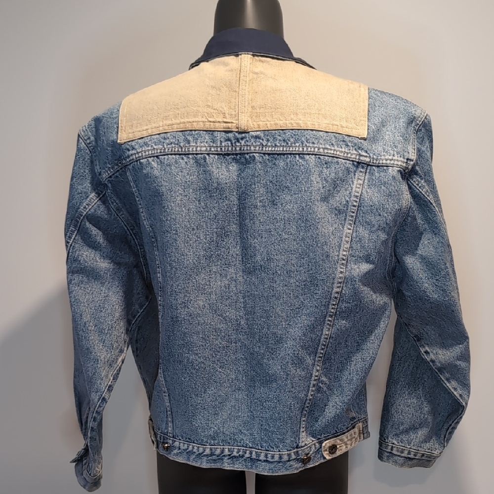 Vintage 90's Naf Naf Denim Jacket with Navy Collar - Picture 4 of 12